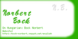 norbert bock business card